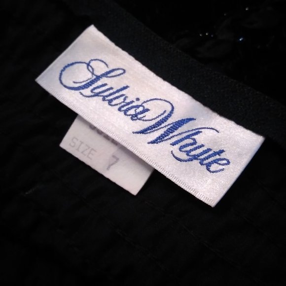 SYLVIA WHYTE Girls 7 BLACK SPARKLE SEQUIN DRESS holidays Christmas Halloween wed - Picture 13 of 15